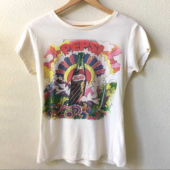 Vintage Tops - Vintage Pepsi Rainbow Graphic T-Shirt